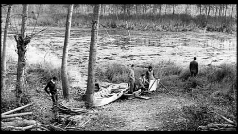 il fiume Po a Stagno Lombardo in una antica cartolina